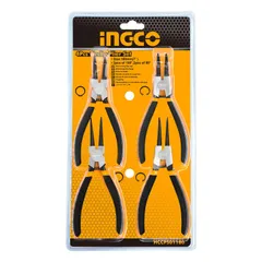 【数量限定】INGCO スナップリングプライヤー 4本組 先端直径φ1.8mm 全長180mm HCCPS01180