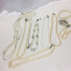 S【ヴィンテージ】パールアクセサリー 10点セット 真珠 ネックレス ブレスレット ブローチ レディースアクセサリー 冠婚葬祭 卒業式 入学式