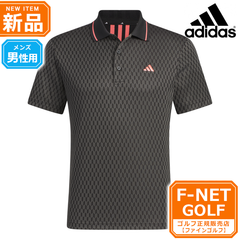 新品 【ブラック】春 夏 モデル adidas アディダス ゴルフウェア IEY58 ULT365 バックメッシュ グラフィック ポロシャツ [吸汗速乾] （メンズ）☆