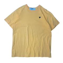 プレイコムデギャルソン Black Heart T-Shirt PLAY COMME des GARÇONS AZ-T214 ハートロゴ刺繍 クルーネック 半袖 Tシャツ マスタード
