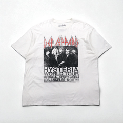 DEF LEPPARD デフレパード オフィシャル ロック バンド Tシャツ 2XL ホワイト HYSTERIA WORLD TOUR メキシコ製