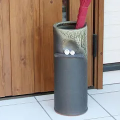 信楽焼 陶器 やきもの 壷 玄関 傘入れ 仲良しふくろうビードロ傘立て kt-0308