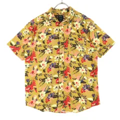 美品 RVCA ルーカ 花柄 半袖 コットンシャツ S ブラウン メンズ 古着