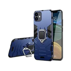 iPhone 12 Mini ケース リング付き 耐衝撃 TPU クリア 車載対応ホルダー対応 軽量 薄型 (ブルー iPhone 12 )