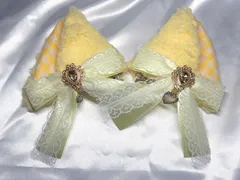 猫耳ヘアクリップ 黄色  コスプレ