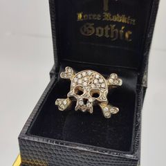 美品】ローリーロドキン スカルボーンクロスリング パヴェ ジルコニア