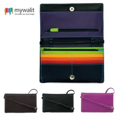 mywalit レザー ショルダーバッグ クラッチバッグ お財布バッグ お財布ポシェット ブラック パープル ブラウン MY548 牛革 マイウォリット 送料無料 レディース メンズ ギフト プレゼント 即納