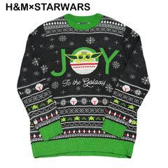 H&M STARWARS スターウォーズ キャラクター ヨーダ ベビーヨーダ グローグー マンダロリアン メンズ レディース アグリーセーター ニット セーター XLサイズ