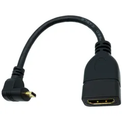 デジカメ ビデオカメラ パソコン ラズパイ接続に microHDMI（オス）- HDMI TYPE-A(メス） L型変換ショートケーブル 上向き 約15ｃｍ  MCHDMI-15HUL