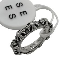 クロムハーツ CHROME HEARTS クロスバンド リング 指輪 リング 16.5号 シルバー925 シルバー メンズ 【中古】