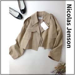 新品 定価53900円 Nicolas Jenson ニコラジェンソン HIGH TWIST COTTON SHORT JACKET ベージュ S ジャケット ベージュショート丈 トレンチコート(108T＋3694)