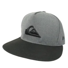 良品 NEW ERA ニューエラ × QUIKSILVER クイックシルバー 9FIFTY キャップ 帽子 6パネル ロゴ スナップバック グレー/ブラック メンズ 古着 中古 USED