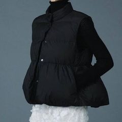 PaDD パッド ペプラムダウンベスト ジレ ベスト アウター