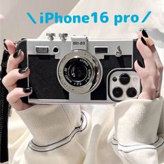 iPhone16pro レトロカメラ  ブラック　スマホ ショルダーストラップ