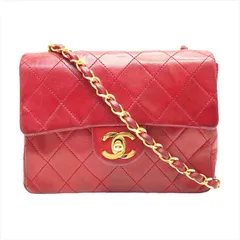 CHANEL シャネル ミニマトラッセ 17 シングルフラップ チェーンショルダーバッグ ラムスキン レッド A01115