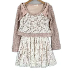 美品 LIZ LISA リズリサ 花柄・ボタニカル 秋冬 AW ワンピース アクリル ピンク レディース 0 ニットワンピース【古着】【中古】【送料無料】