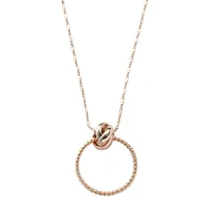 【ピンクゴールド×ワンサイズ】[Cream dot. クリームドット公式] ネックレス レディース  ロング 金属アレルギー ニッケルフリー チェーン グラスホルダー サークル リング 3連 ツイスト 2way 大人 のサムネイル