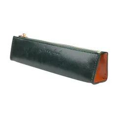 ☆ ダークグリーン×キャメル ☆ Greeful ペンケースＭ Greeful ペンケース m グリーフル 筆箱 ペンポーチ puレザー ワイン×ブラウン ダークグリーン×キャメル ブラウン×オレンジ ネイビー×イエロー ブラック×ワイン おしゃれ 合皮 革