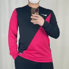 Nike(ナイキ） 黒 ピンク ドライフィット 機能性 長袖Tシャツ L 250417