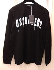 ★2040 未使用保管品！ DSQUARERD2 ディースクエアード 22SS ロゴ プリント カットソー 長袖 Tシャツ size XL ブラック