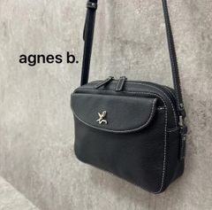 美品】agnes b. アニエスベー レザー ショルダーバッグ ターンロック