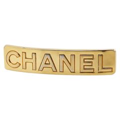 シャネル ロゴ バレッタ ヘアクリップ ゴールド メッキ レディース CHANEL【1-0220162】