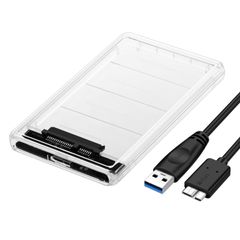 New Arrival: Transparent 2.5-inch HDD Case with USB 3.0 Connection, SATA Compatible, External HDD/SSD Drive Case, USB 3.0 Cable Included, No Screws or Tools Required, Easy Installation and Removal, Compatible with Windows, Mac, and Linux