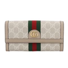 【中古】GUCCI （グッチ） GG ｺﾝﾁﾈﾝﾀﾙ ｳｫﾚｯﾄ 財布 長財布(小銭入有) ophidia Beige 523153 used:AB