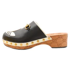 GUCCI (グッチ) ×adidas clog sandals クロッグ レザー フロントロゴ