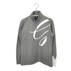 DESCENTE GOLF デサントゴルフ プライマフレックス ハーフジップ 長袖 モックネック Tシャツ DGMJB04 M グレー/ホワイト