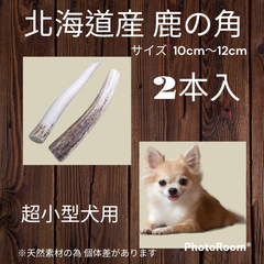 鹿の角  犬のおやつ&おもちゃ  【2本入り】  超小型犬用  【No.6】