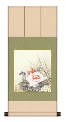 花野作 四季花 牡丹 掛け軸 - メルカリ