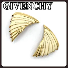 希少　GIVENCHY ジバンシィ ジバンシー イヤリング ゴールド クリップ式 両耳用 レディース アクセサリー ブランド 羽モチーフ デザイン シンプル 定番 人気 ブランドアクセ ジュエリー ヴィンテージ ジバンシーイヤリング ゴールドカラー