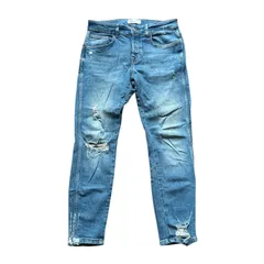 ZARA MAN スキニーデニム SKINNY ライトブルー クラッシュ加工 サイズ38