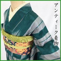 503aa11◇アンティーク着物 矢絣 雲の地紋 レトロモダン 大正ロマン 昭和レトロ 和洋MIXコーデ ジュニアにも◇状態良好