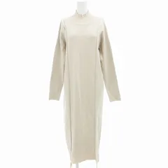 アンスリード UN3D. ニットワンピース ロング 長袖 オープンショルダー ハイネック 36 S ベージュ /SS 1005 IBO55