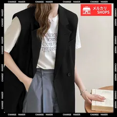 テーラードベスト レディース ジレ 韓国風 テーラードジレ ダブルボタン ノースリーブジャケット 体型カバー ベスト 着やせ オフィスカジュアル 春夏秋冬 ライトアウター 羽織り きれいめ 重ね着 秋 通勤 通学 ダブルブレストジレ CH2LASA-001