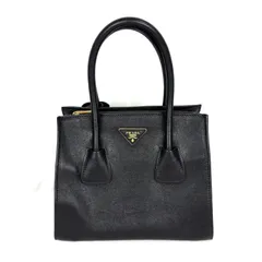 【PRADA】プラダ 1BG619 トートバッグ ハンドバッグ ショルダーバッグ 2WAY レザー ネロ ブラック ゴールド金具 レディース メンズ ユニセックス【中古】USED-AB 【9356】