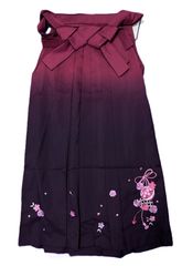 ms25218-3  Lサイズ　グラデーション袴　ぼかし　袴　グラデーション　赤紫系　刺繍　鞠　花　在庫限り　売り切り　卒業式