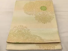 平和屋着物◎六通柄袋帯　正倉院花文　金糸　正絹　逸品　BAAT3412ui