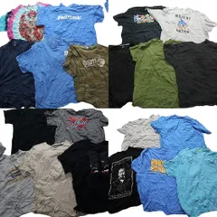 古着卸 まとめ売り カラーmix プリント 半袖Tシャツ 20枚セット (メンズ 2XL ) マリオ  タイダイ柄 スカル カモ柄 中古 古着 MZ3022