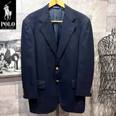 極美品　イタリア製　銀ボダン　ラルフローレン ネイビーブレザー　インパクト21 POLO RALPH LAUREN ポロ・ラルフローレン 紺ブレザー ウール