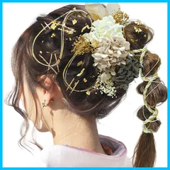 【数量限定】ゴールドピン ヘッドパーツ 花嫁 ブライダル 浴衣 着物 袴 和装 ゴールド葉っぱ 結婚式 卒業式 振袖 前撮り ヘアアクセサリー ロープ 人気 組紐 カスミソウ 銀箔 金箔 水引 ドライフラワー 成人式 髪飾り] [JZOON