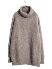 【お得なクーポン配布中!】 デニム&サプライ ラルフローレン タートルネック ニット セーター メンズ M 古着 オフタートル シェットランド ウール リブ編み カットソー