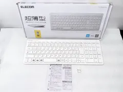 【HY】O【新古品】エレコム ワイヤレスキーボード TK-FDP099TWH ホワイト 超薄型コンパクト設計 2.4GHz 無線接続 パンタグラフ方式 日本語104キー Windows/Mac両対応[送料無料(一部地域を除く)]HY002