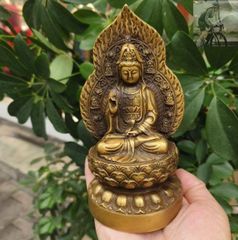 財神】ジャンバラ・宝蔵神 ブロンズ像 15cm 風水 チベット仏教 金運