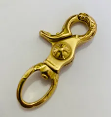 真鍮 ブラス キーホルダー キーフック ベルトループ ナスカン ゴールド b2