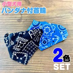 ２色セット【ワン！タッチでオシャレに♪】バンダナ付き首輪　小型犬　犬　贈り物