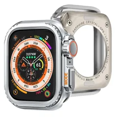 Apple Apple 耐衝撃 防傷 1デザイン in アップルウォッチ保護ケース+背面ケースの2 1/9/8/7/SE/6/5/4 10/ultra2/ultra Watchアクセサリー（46mm、シルバー） series 亜鉛合金素材 Ultraに変身するのサムネイル
