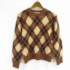 #wnc ラギッドファクトリー RUGGED FACTORY ニット セーター S 茶系 ベージュ アーガイル チェック タグ付き 新品同様 メンズ [932203] k01